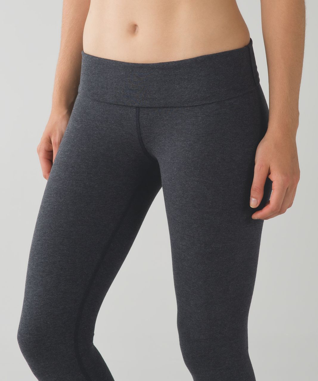 Lululemon Wunder Under Pant (Roll Down) - Heathered Black