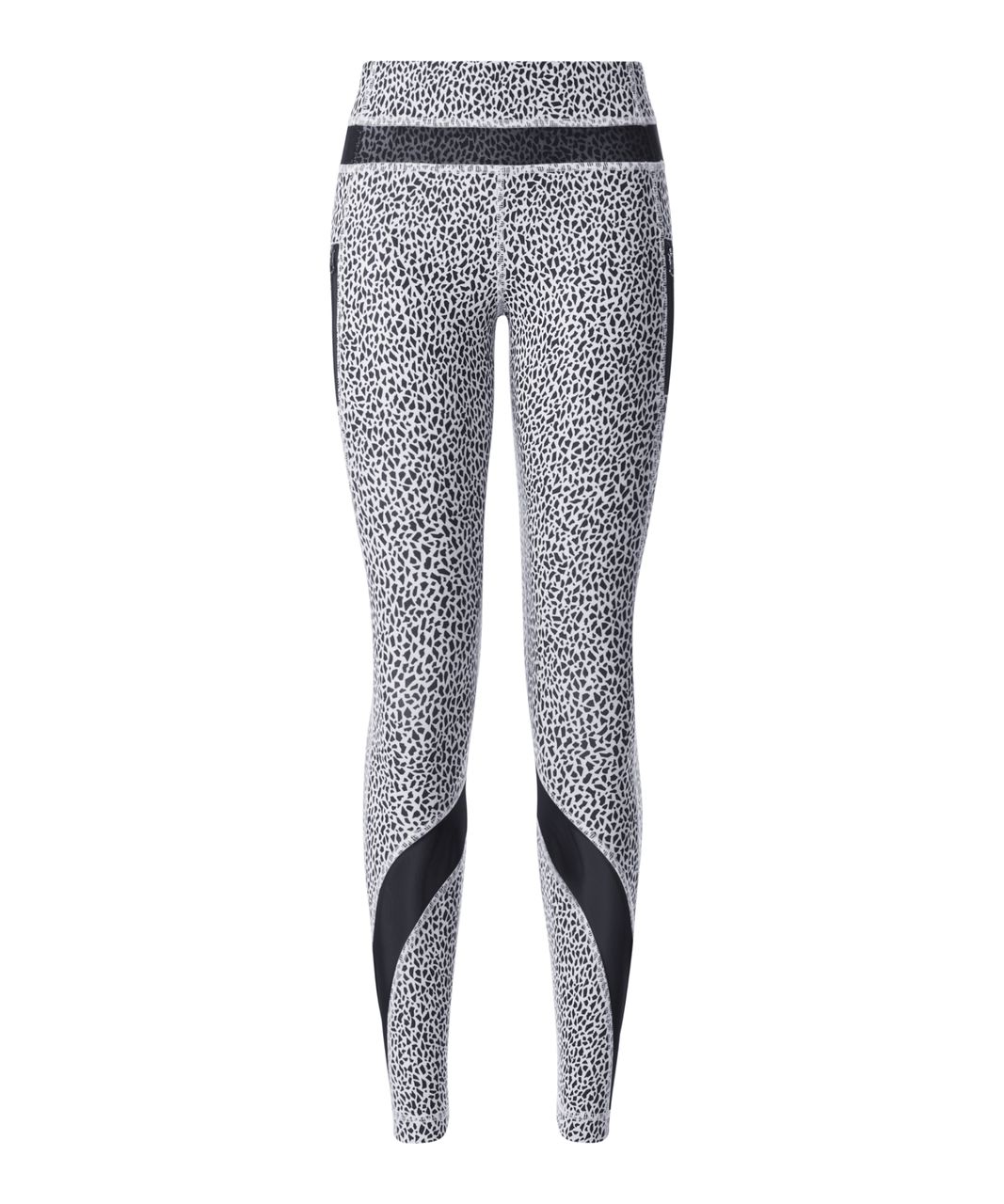 lululemon Inspire Tight Leggings ii Mesh Panels Speckled Black and White: 6