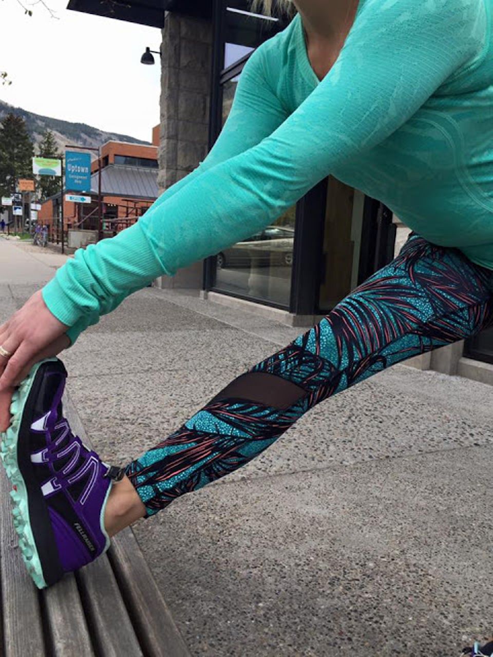 Lululemon Inspire Tight II - Palm Lace Tofino Teal Multi - lulu fanatics