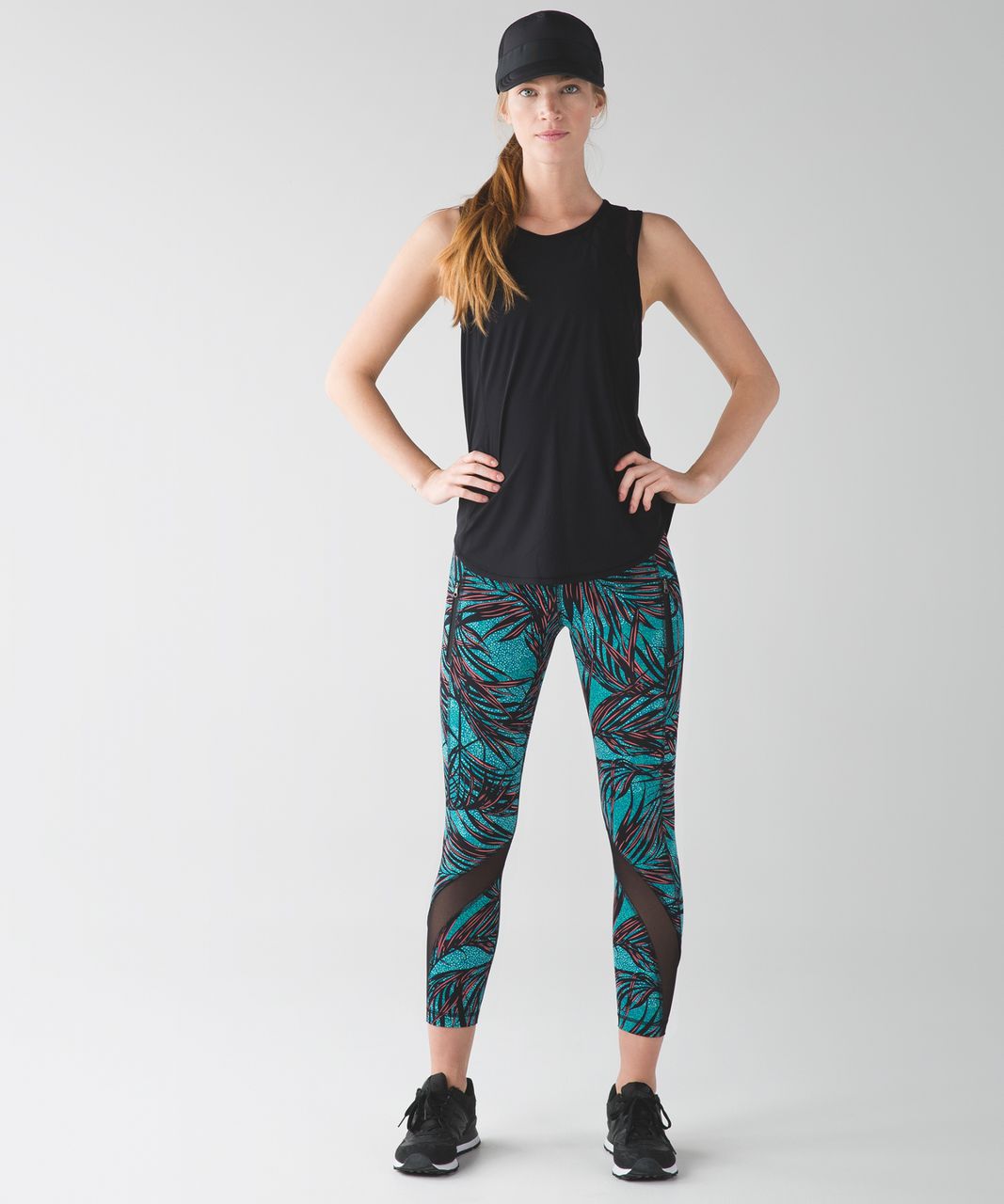 Lululemon Inspire Tight II - Palm Lace Tofino Teal Multi