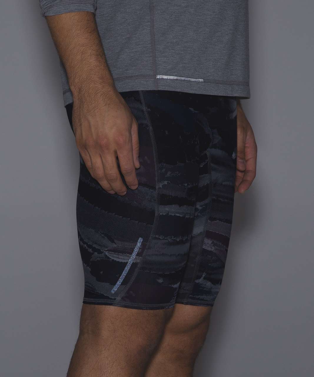 Lululemon Tight Stuff Short - Cactus Camo Deep Coal Black