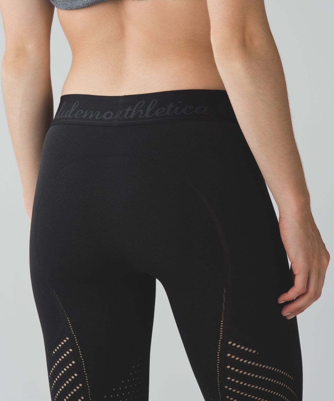 Lululemon Lulu time warp shapewear black leggings ltd ed. spellout waist  size 8