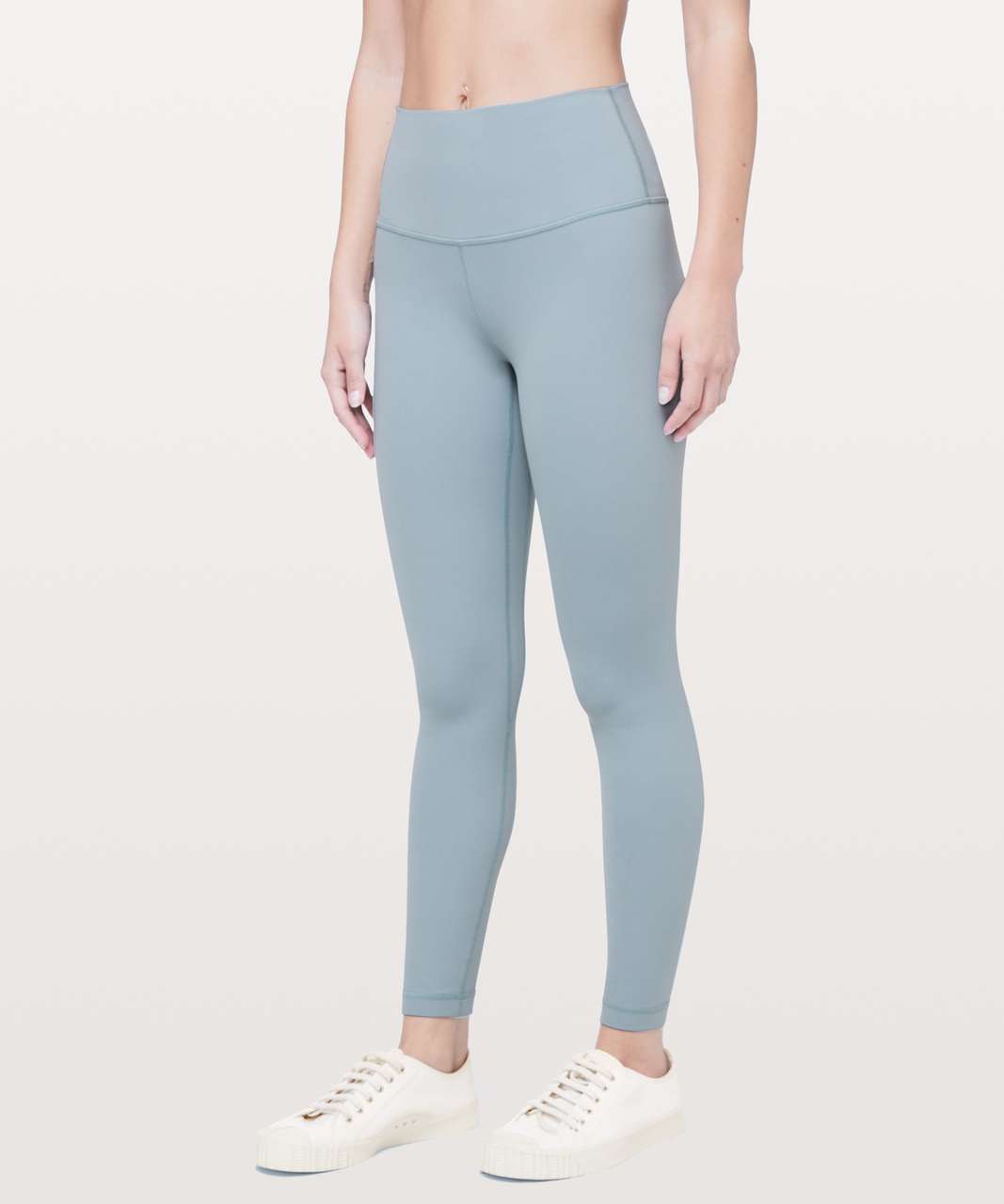 Lululemon Align II Baby Blue Leggings 25” with 70s Flower Child