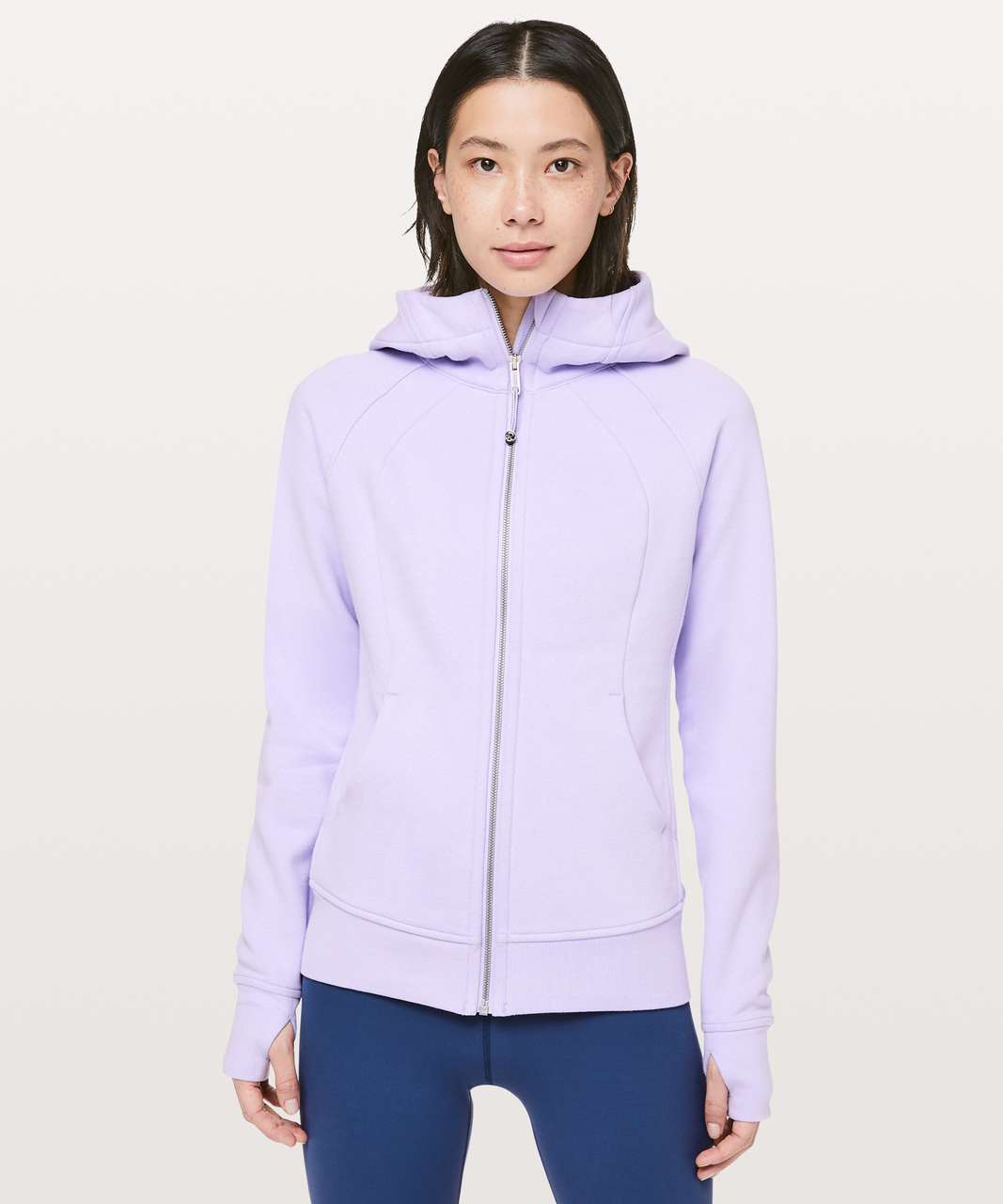 Lululemon Scuba Hoodie White Purple Stripe Full Zip Hoodie Sweatshirt  Women's 6 