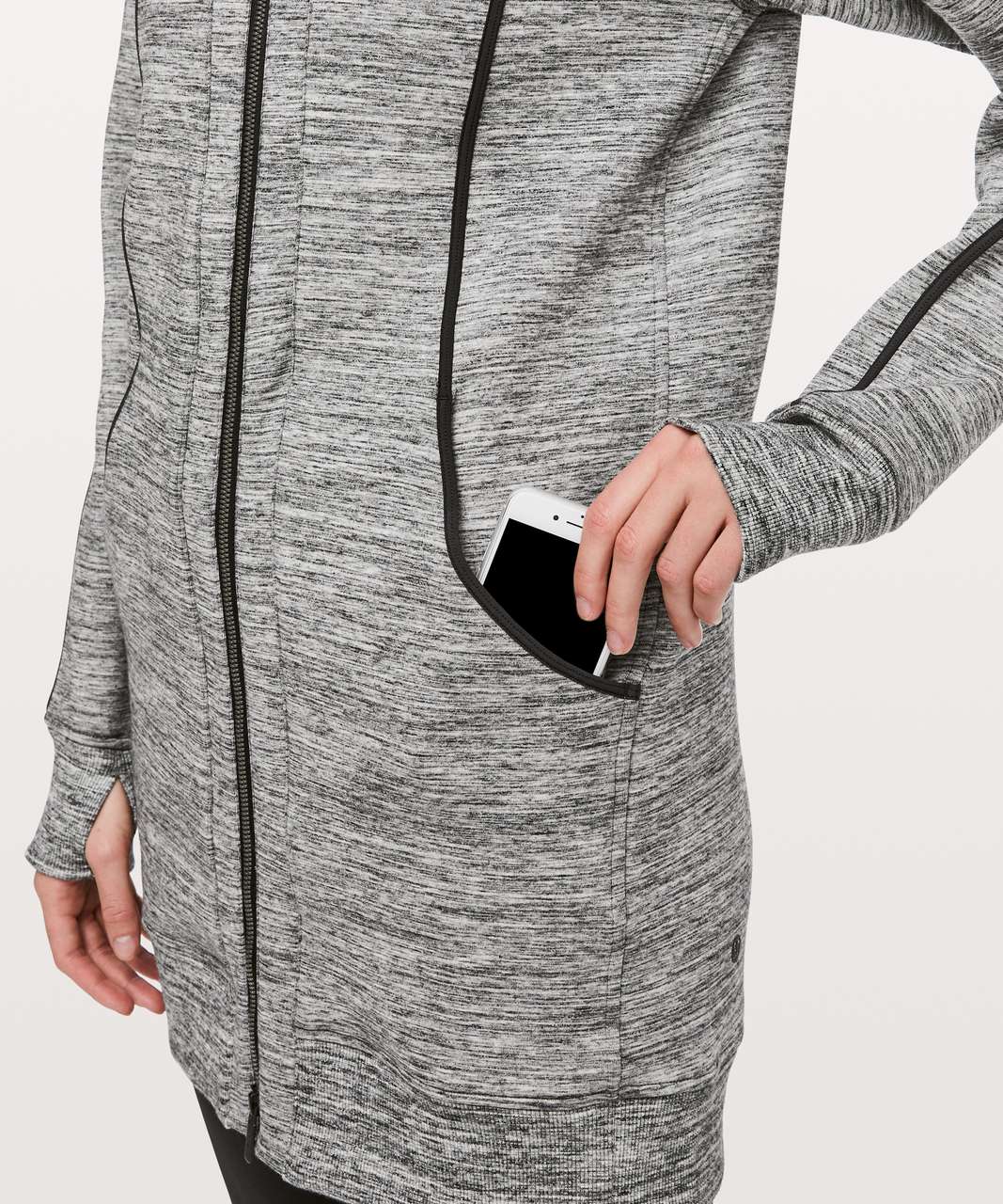 Lululemon Long For It Jacket - Heathered Space Dyed Black Slub