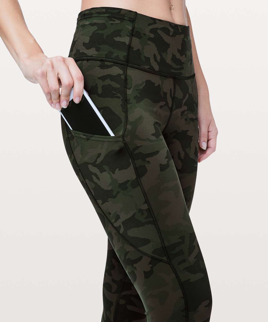 Lululemon Size 2 Fast Free HR Tight 25” Camo Green HCMO Nulux Pant Run