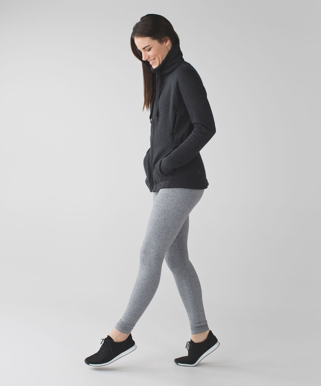 Lululemon Wunder Under Crop II Full-On Luon Heathered Slate Grey Size 2