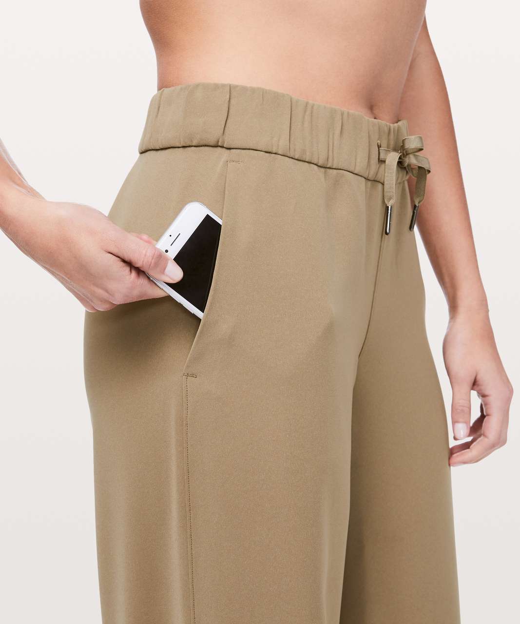 Lululemon olive sage green drawstring waist on the fly wide leg crop 7/8  pants