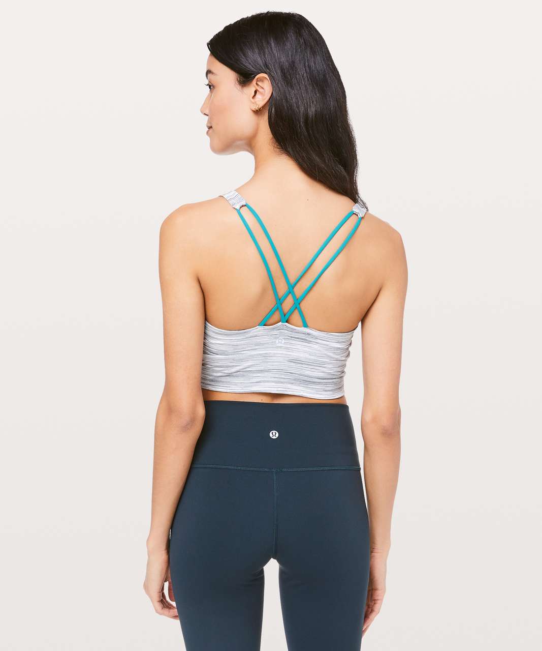 Lululemon Free To Be Bra *Long Line - Space Dye Camo White Silver Spoon / Amazonite