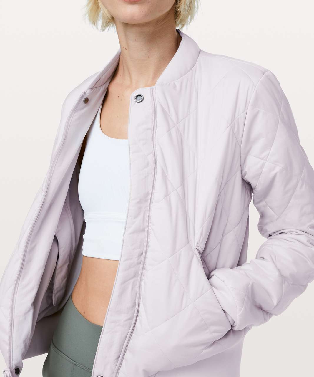 Lululemon Warm Two Ways Bomber - Light Chrome