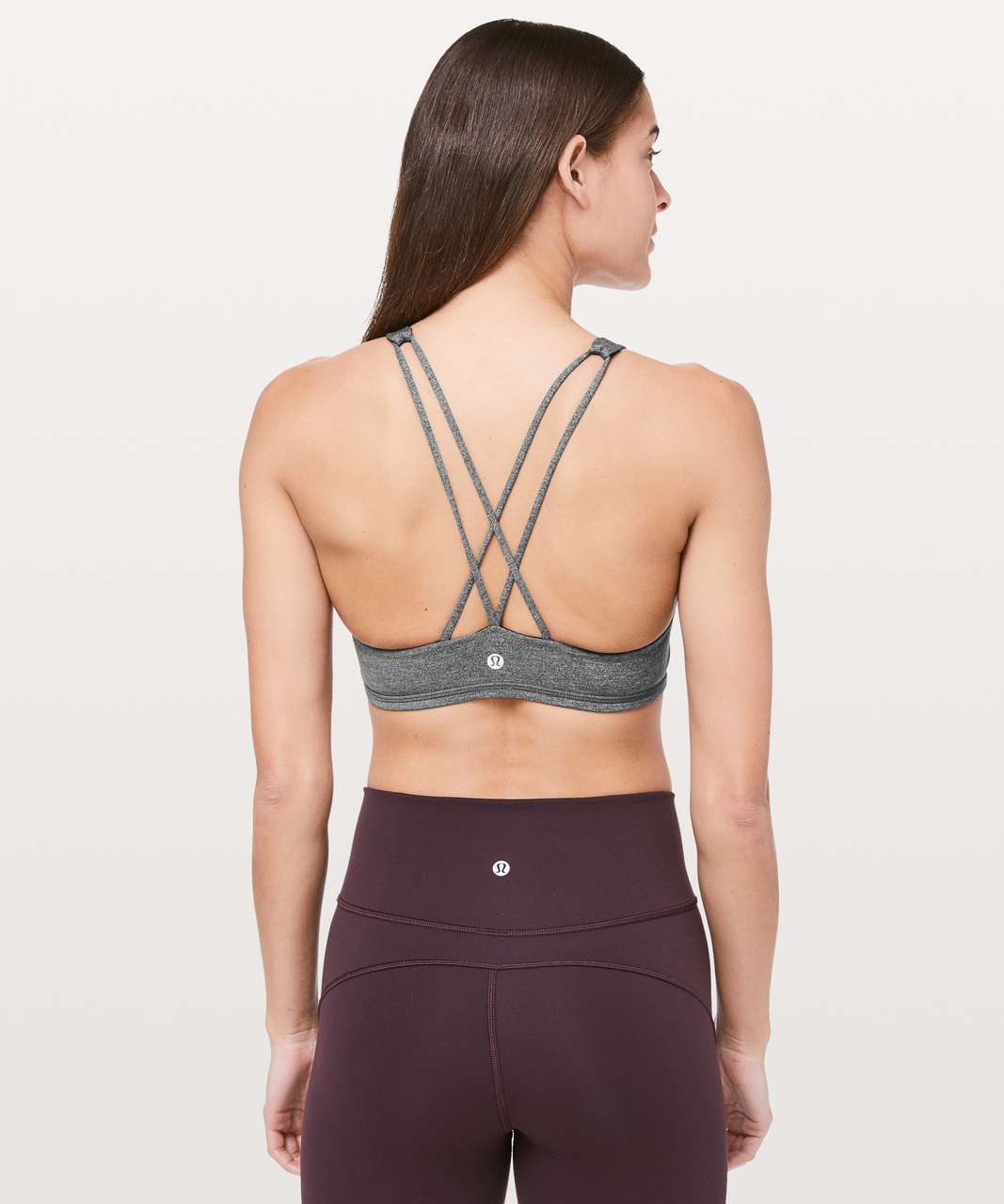 Lululemon Free To Be Serene Bra *High Neck - Black / Heathered Black - lulu  fanatics