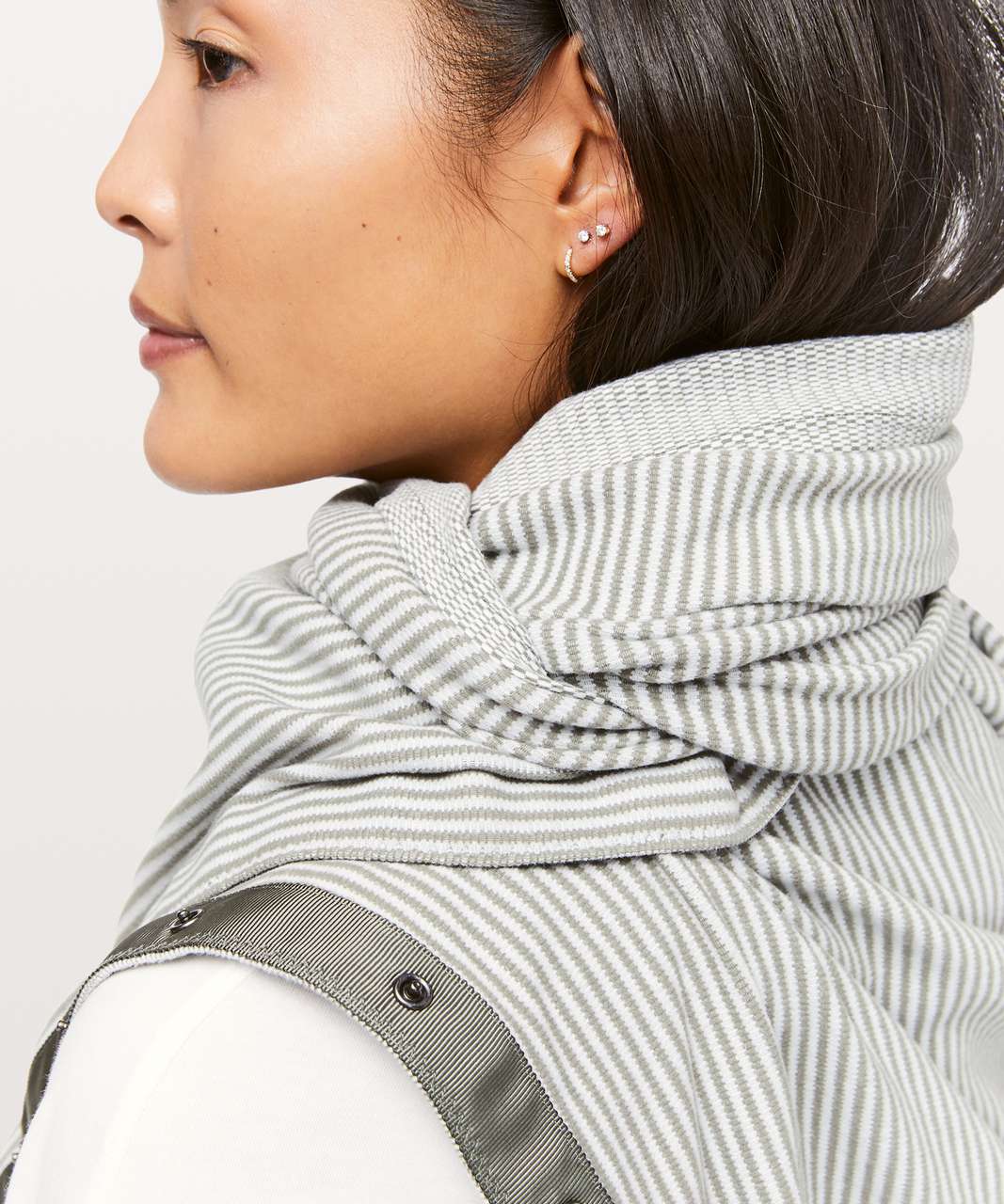 Lululemon Vinyasa Scarf *Rulu - Mini Check Pique Grey Sage Heathered White