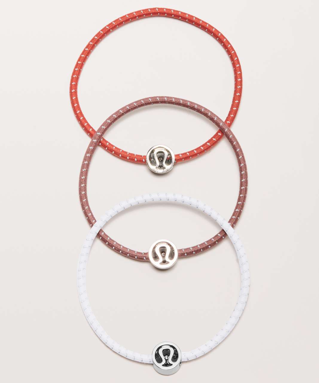 Lululemon Glow On Hair Ties - Copper Coil / Pink Glow / Poppy Coral