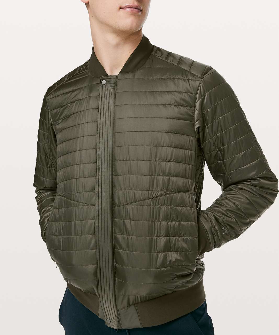 Reversible Bomber Jacket - Men's - Lululemon - Dark Olive - Medium –  ALLREVERSIBLE