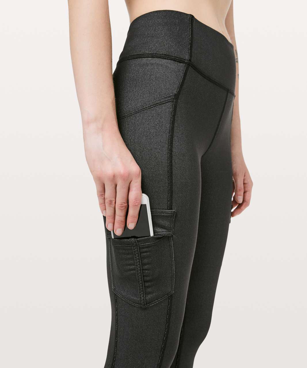 LULULEMON Scenic Route 7/8 Legging Pant Side Pockets Black 4-way