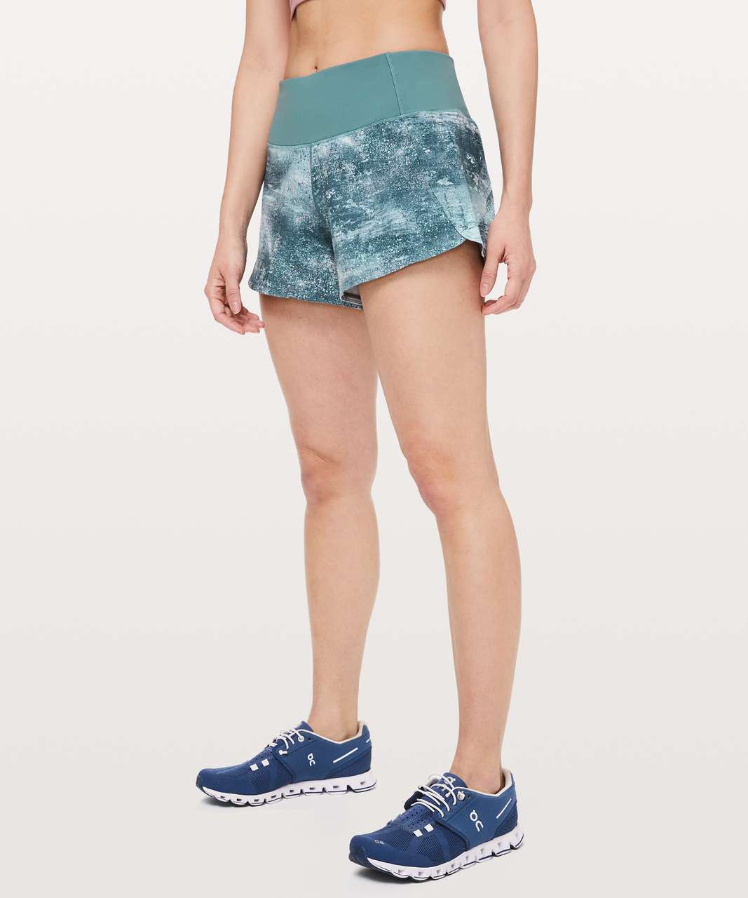 Lululemon Run Times Short II *4" - Azurite Mint Tint Multi / Mystic Green