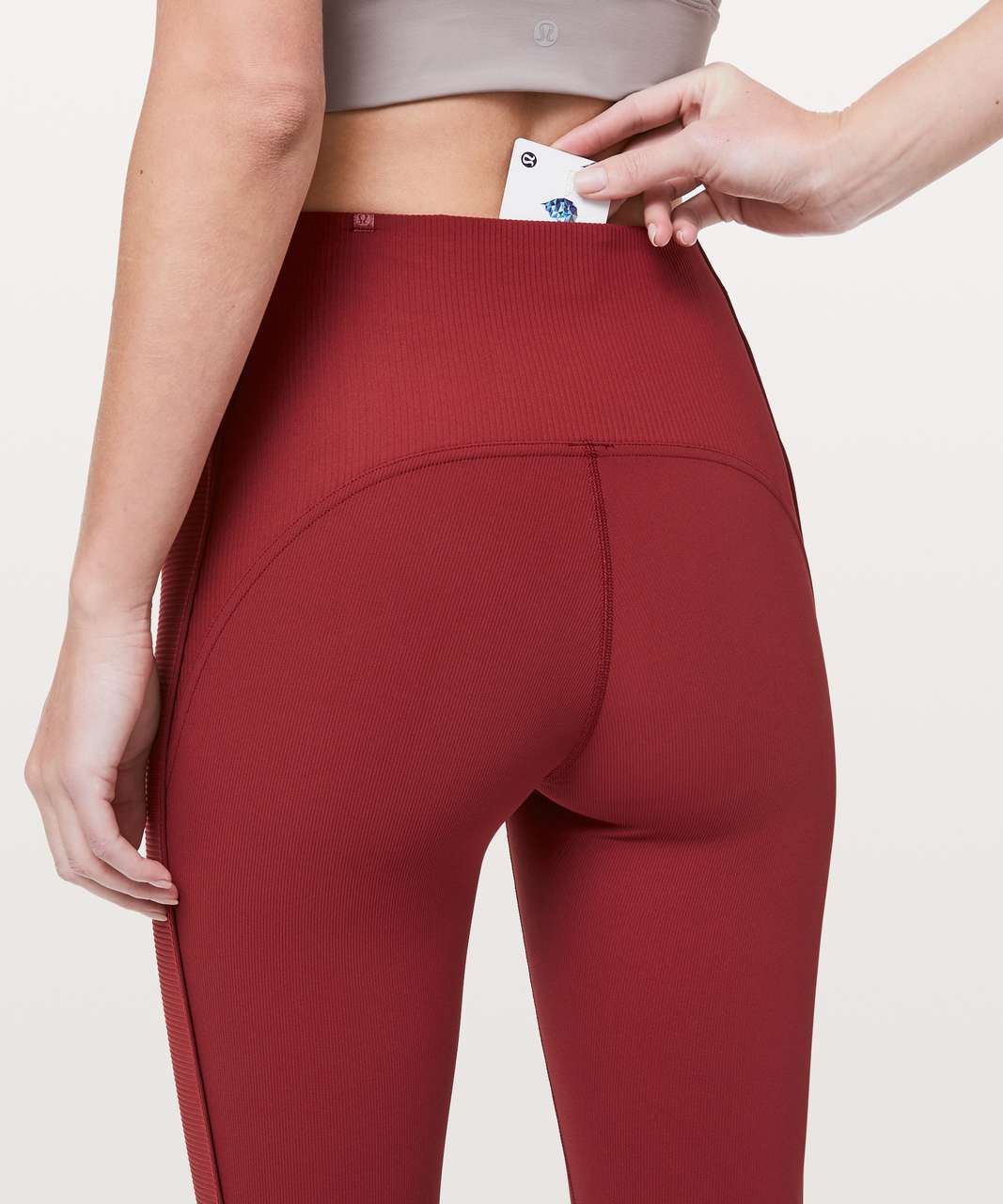 Lululemon Daily Lineup 7/8 Tight *25 - Dark Sport Red - lulu fanatics