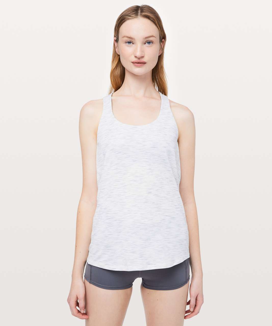 Lululemon Slay The Studio 2-In-1 Tank *Medium Support B/C Cup - Tiger Space Dye Hail White / Titanium