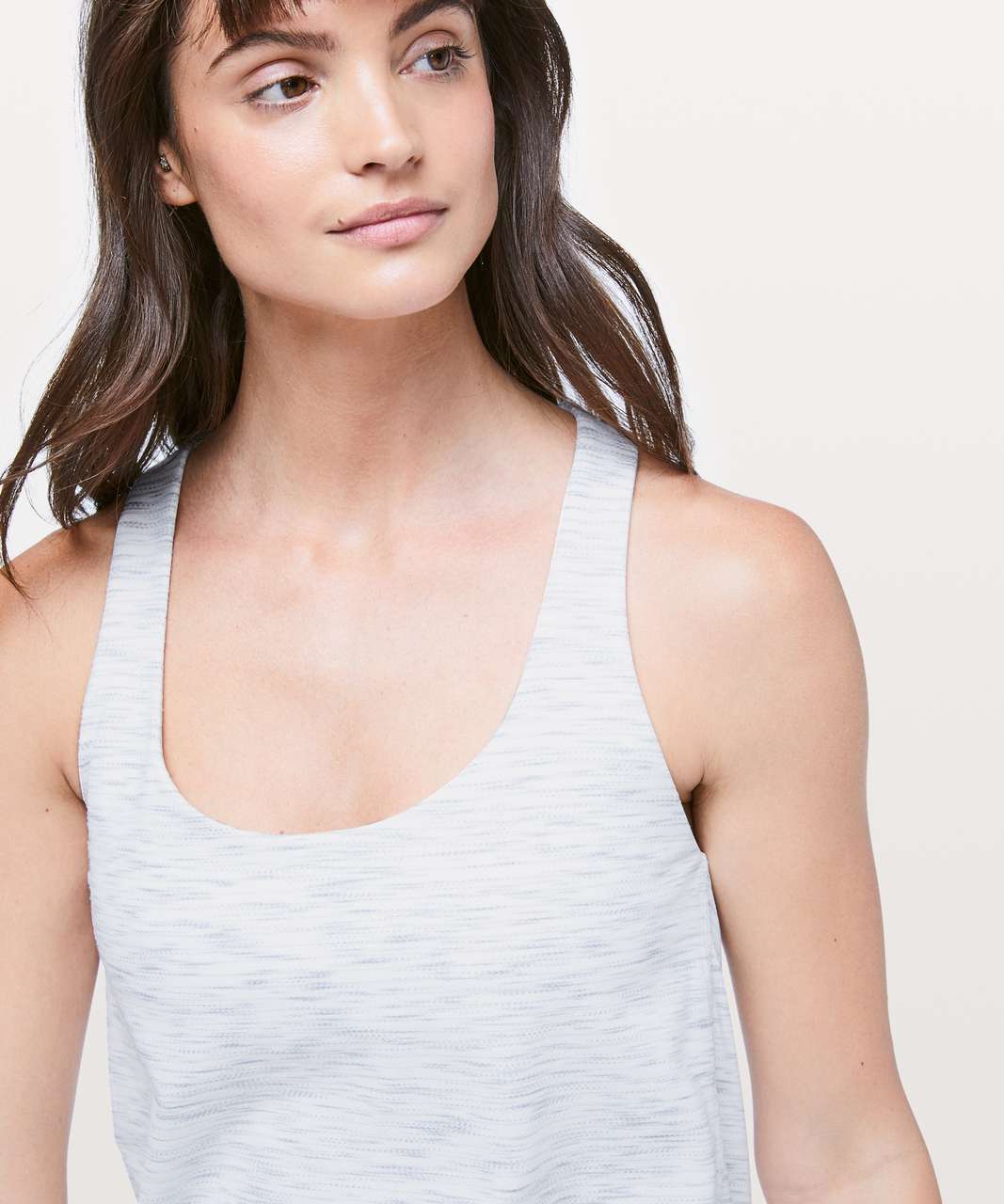 Lululemon Slay The Studio 2-In-1 Tank *Medium Support B/C Cup - Tiger Space Dye Hail White / Pink Glow