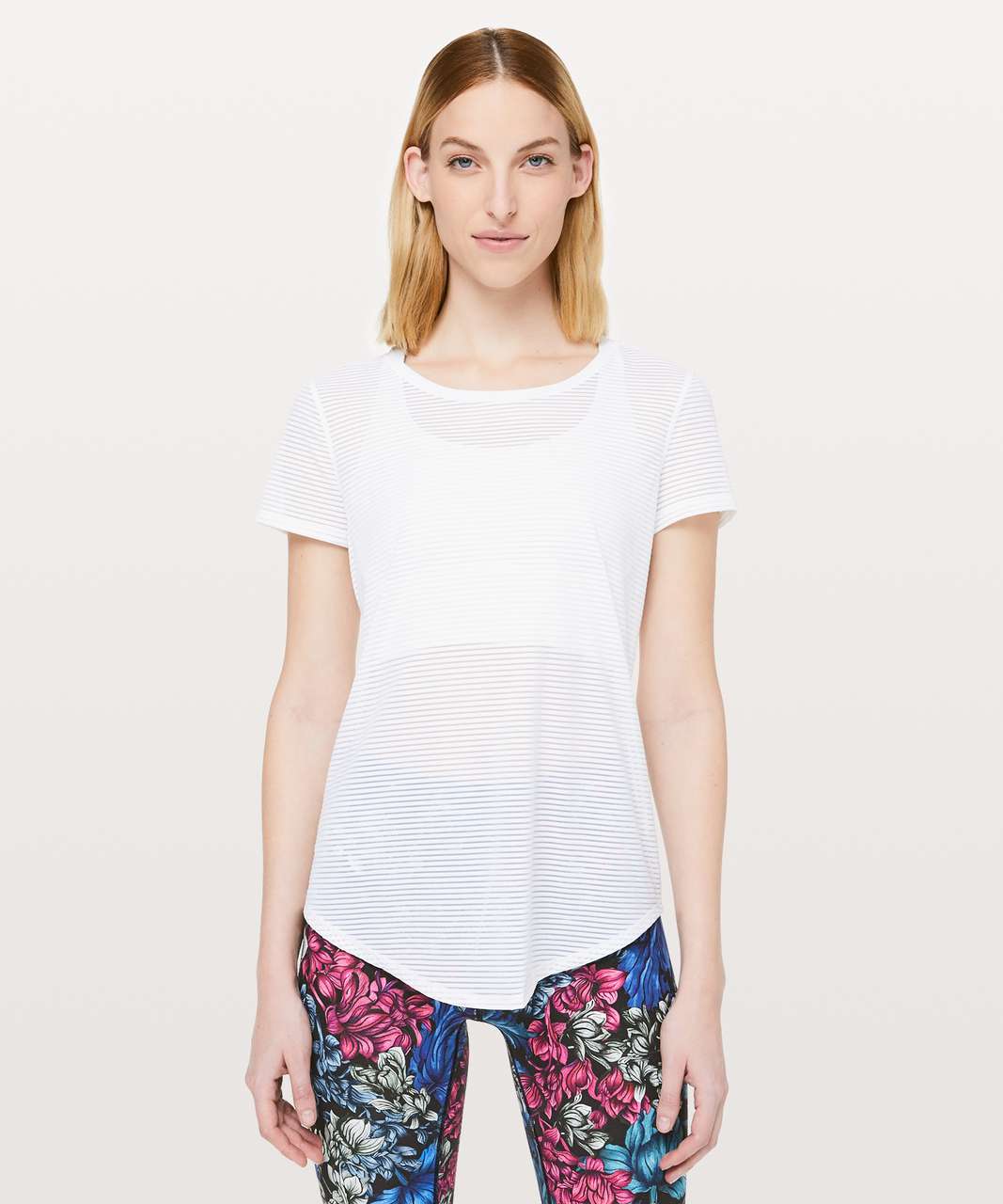 Lululemon All Love Crew *Striped Mesh - White