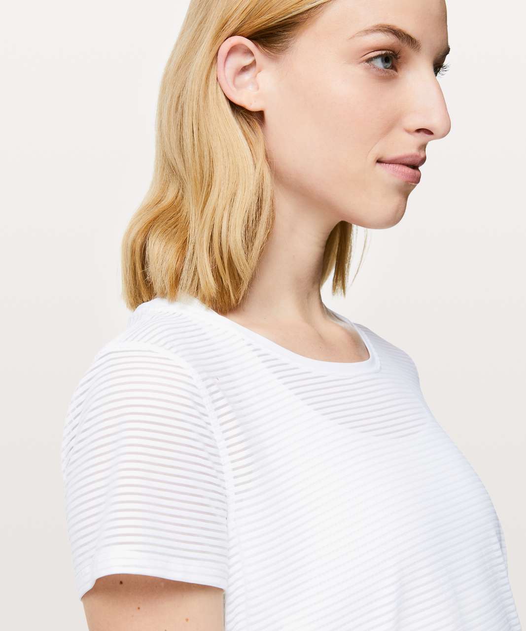 Lululemon All Love Crew *Striped Mesh - White