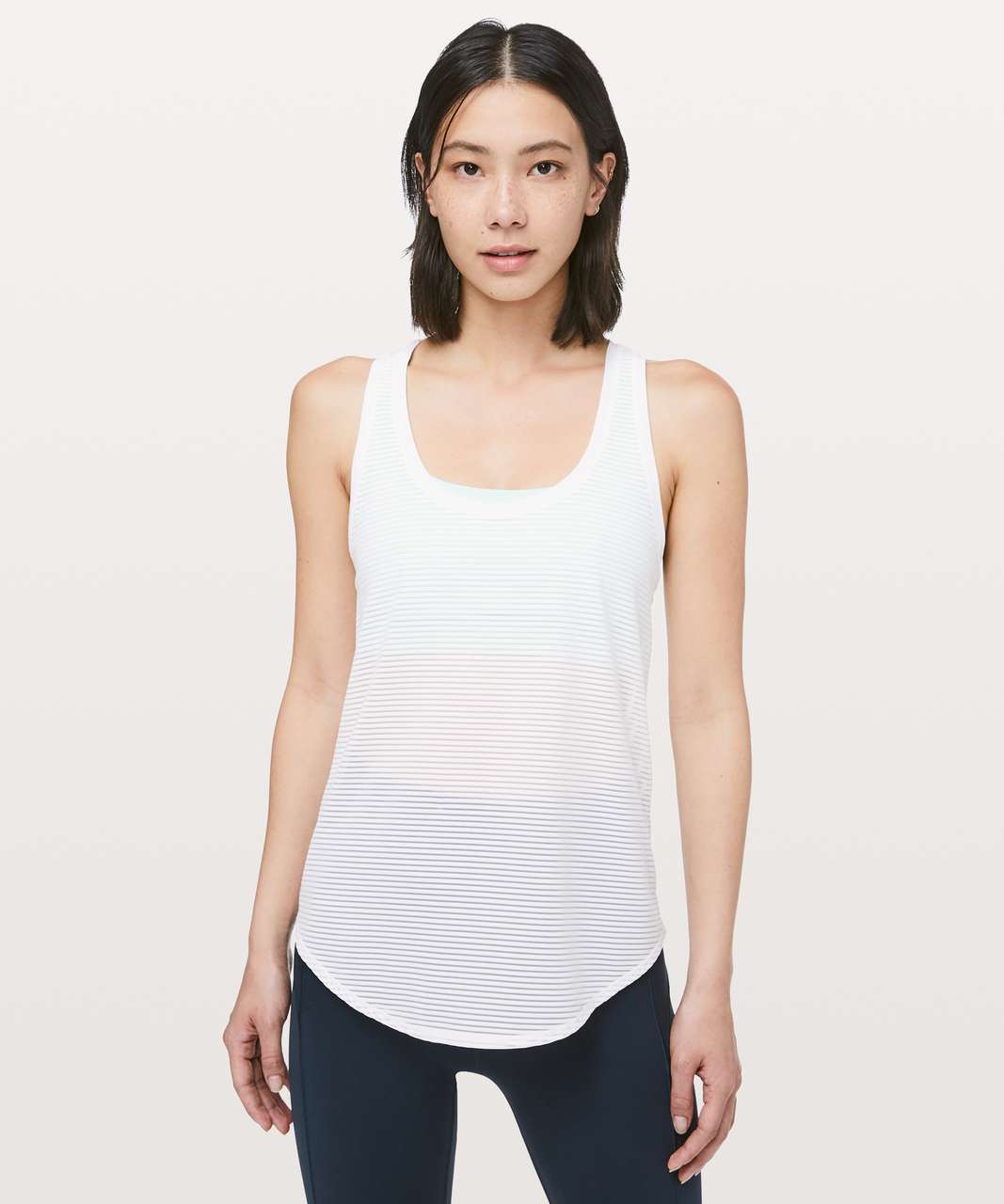 Lululemon All Love Tank *Striped Mesh - White