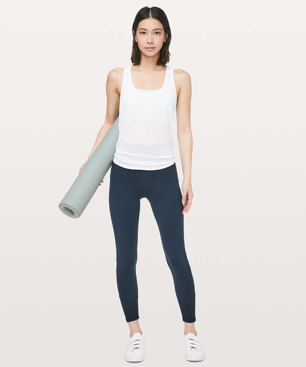 Lululemon All Love Tank *Striped Mesh - White