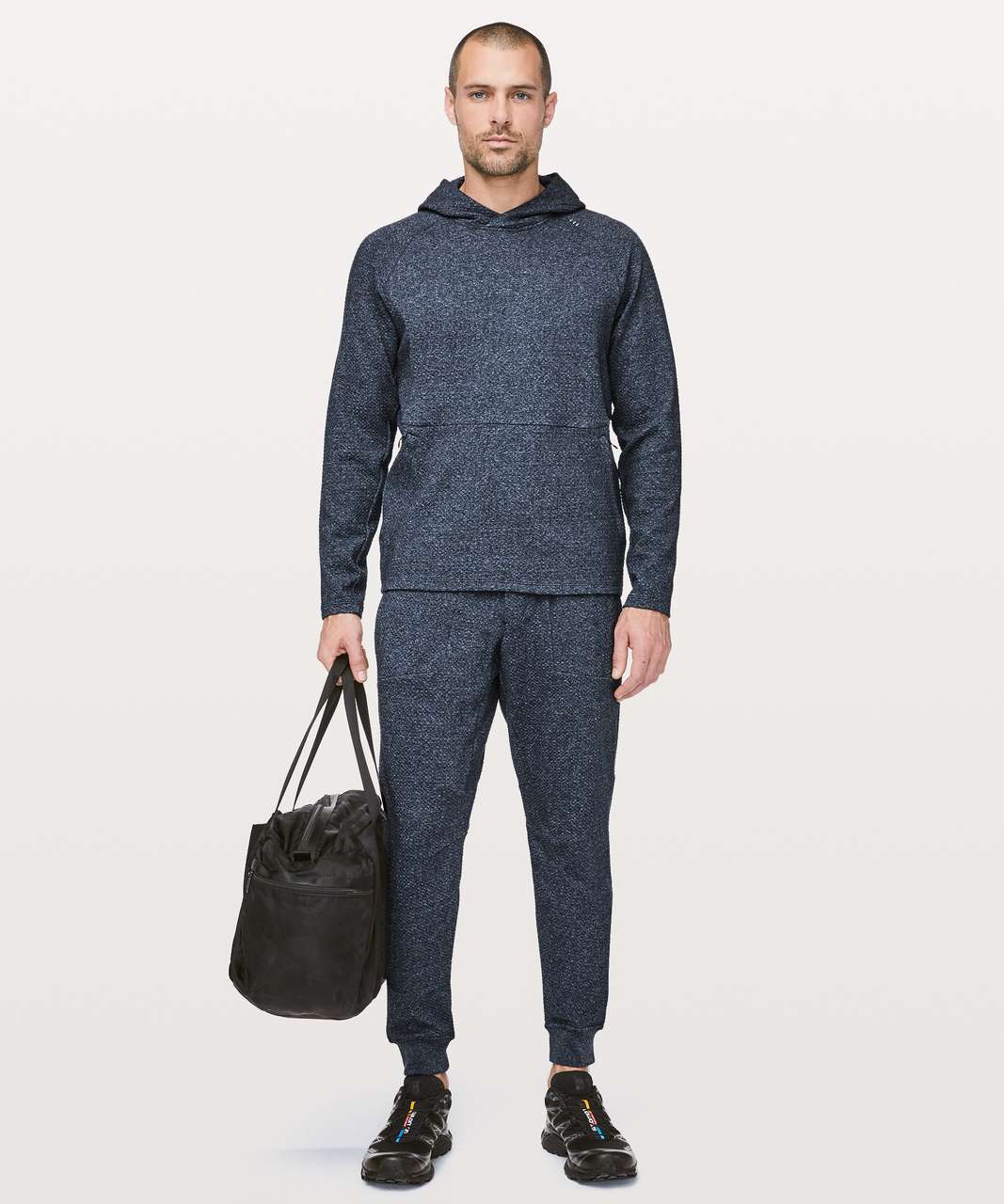 Lululemon At Ease Hoodie - Heathered Speckled Jet Blue / Black