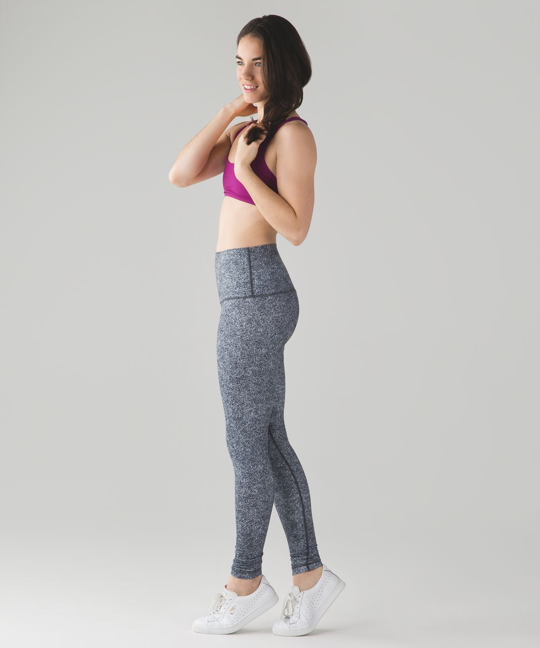 Lululemon Wunder Under Pant (Hi-Rise) - Splatter White Black - lulu fanatics