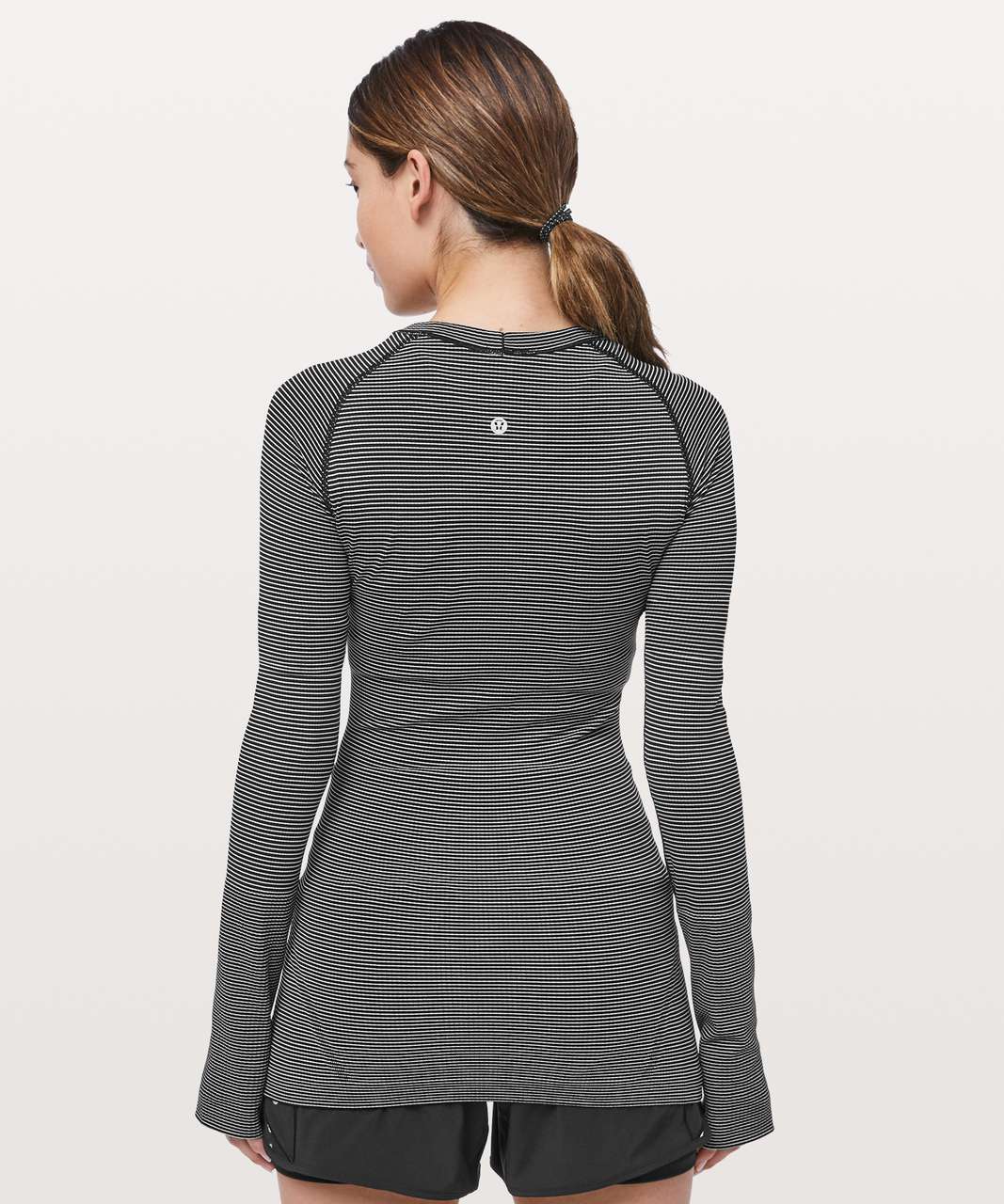 Lululemon Swiftly Tech Long Sleeve Crew - White / White / Black (Striped)