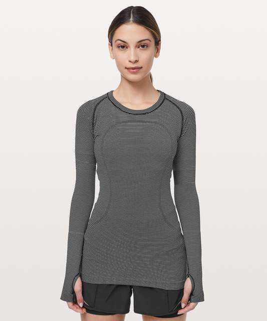 Lululemon Swiftly Tech Long Sleeve Crew - Blue Glow / White - lulu fanatics