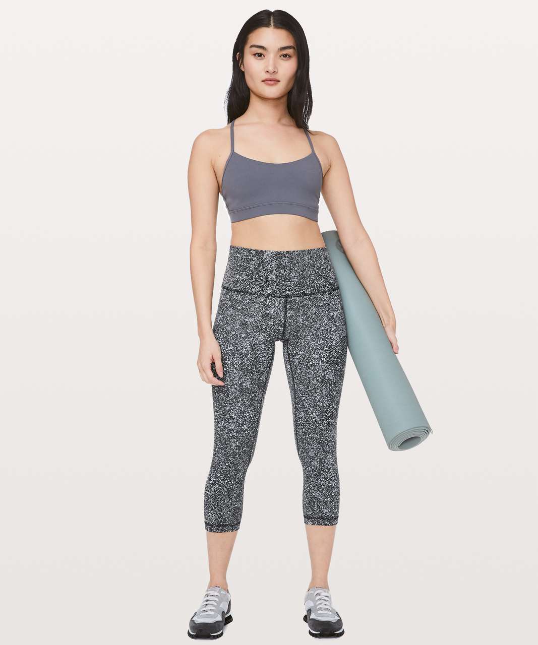 Lululemon Align Crop *21 Twillines Ice Grey Black 6