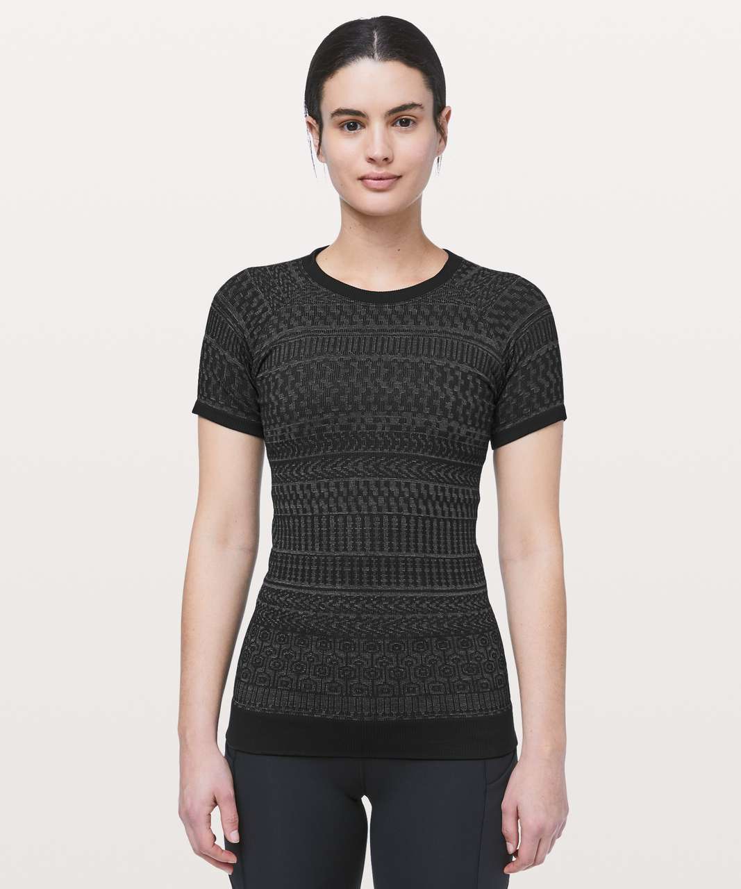 Lululemon Rest Less Short Sleeve - Black / White