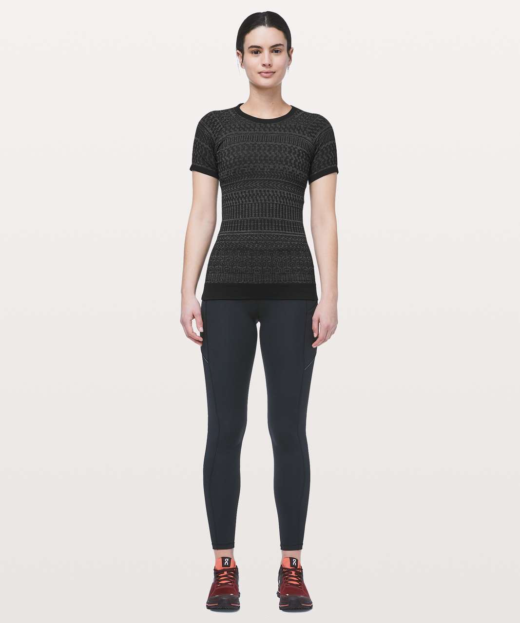 Lululemon Rest Less Short Sleeve - Black / White