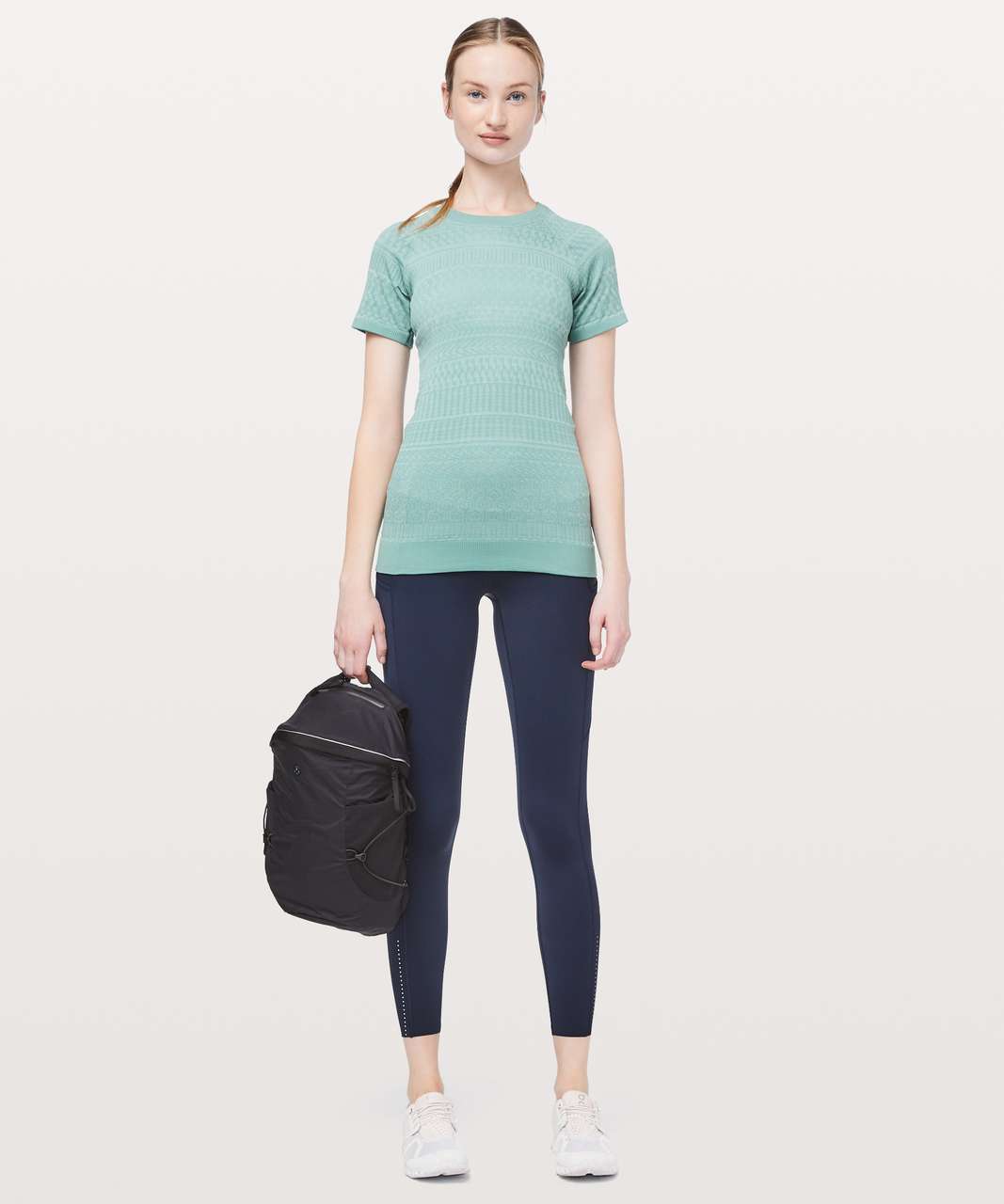 Lululemon Rest Less Short Sleeve - Frosted Pine / White