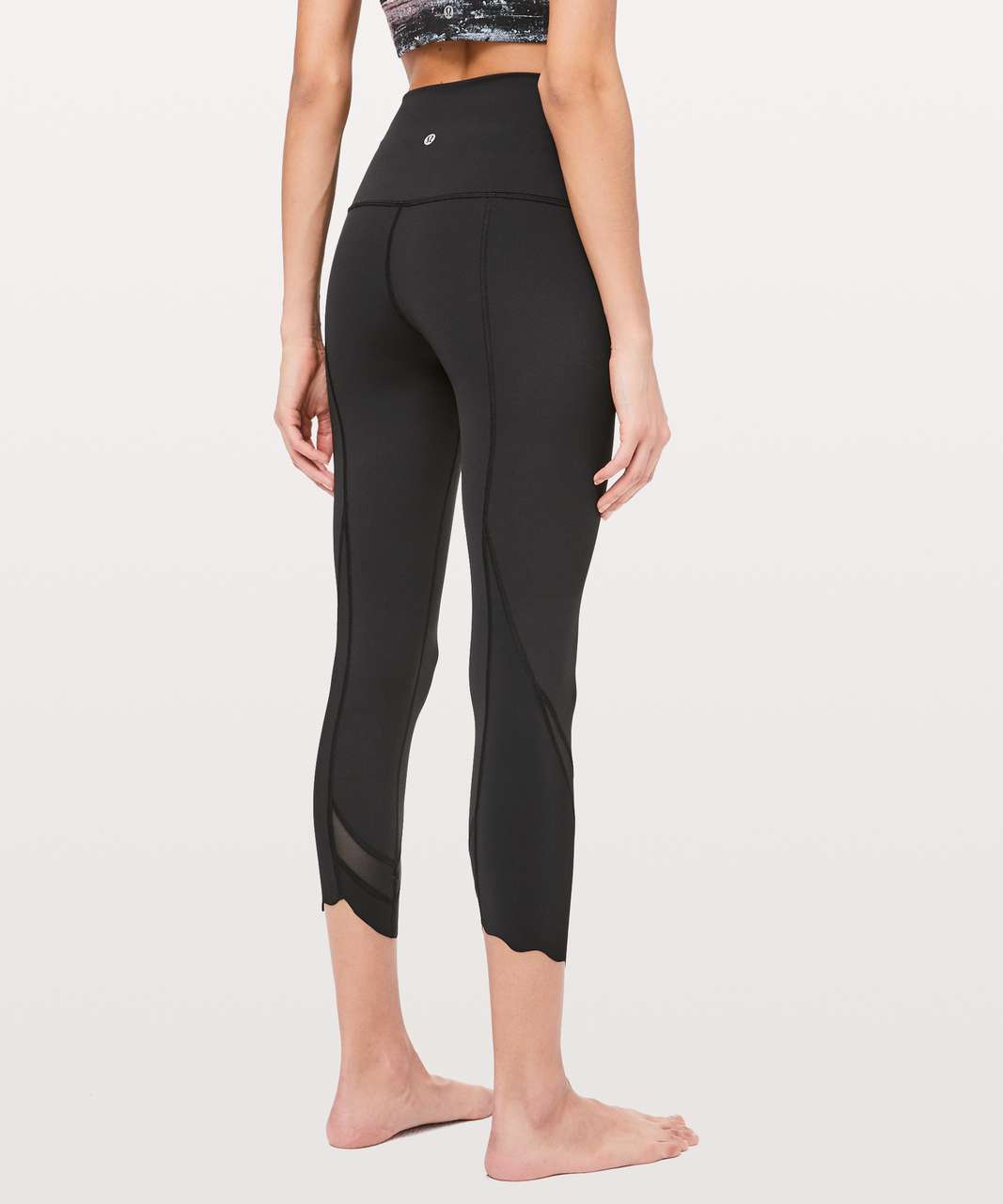 Lululemon Wunder Under Crop II *Roll Down Scallop Full-On Luxtreme 24" - Black (First Release)