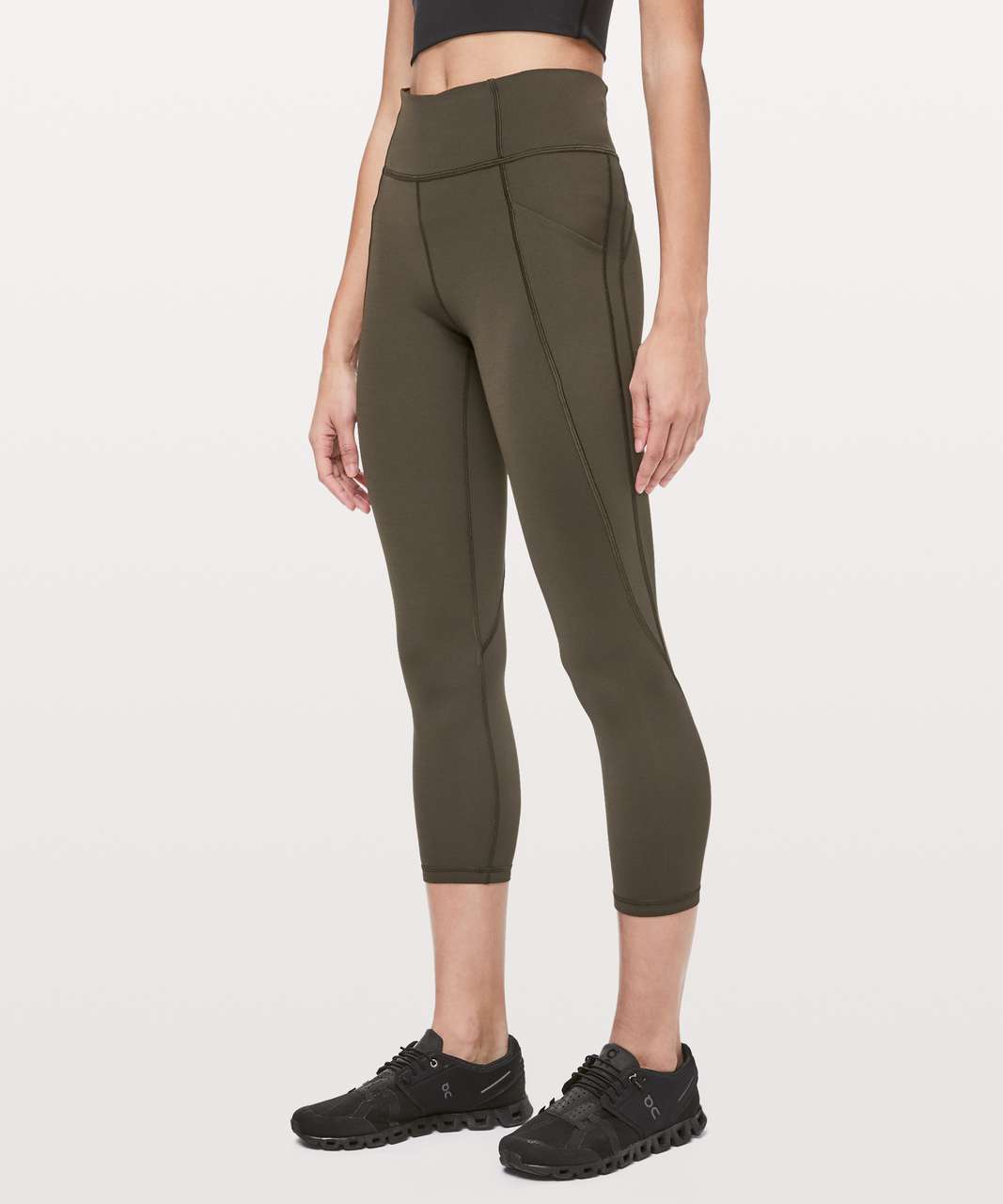 Lululemon Time to Sweat High Rise Crop Dark Forest Green Size 12