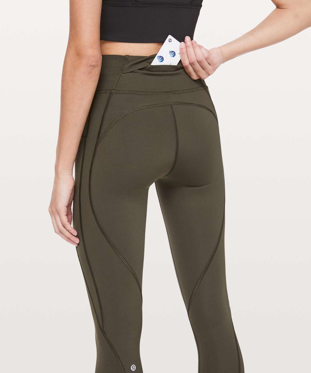 Lululemon Time To Sweat Crop *23 - Dark Olive - lulu fanatics