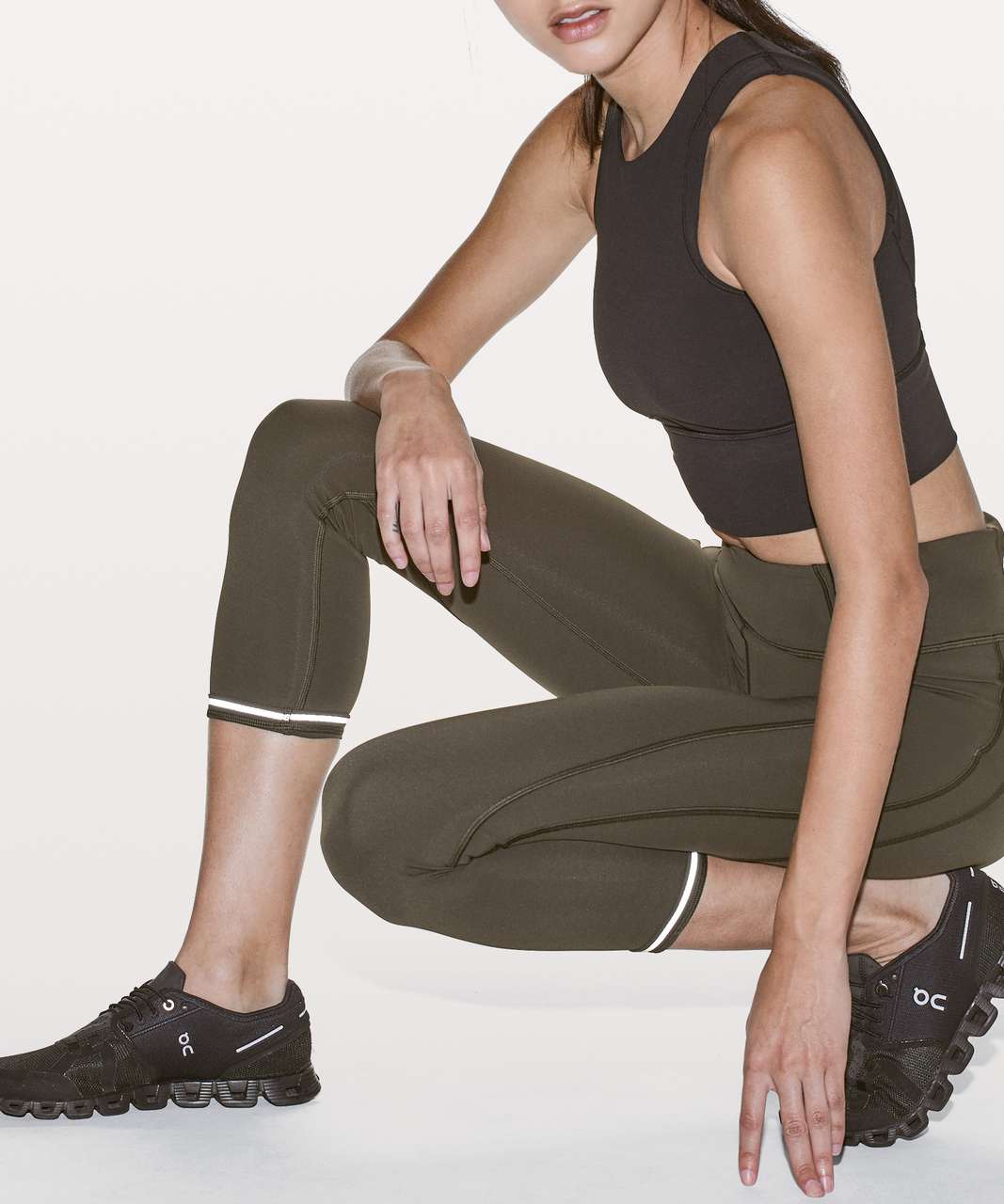 Lululemon Time To Sweat Crop *23" - Dark Olive