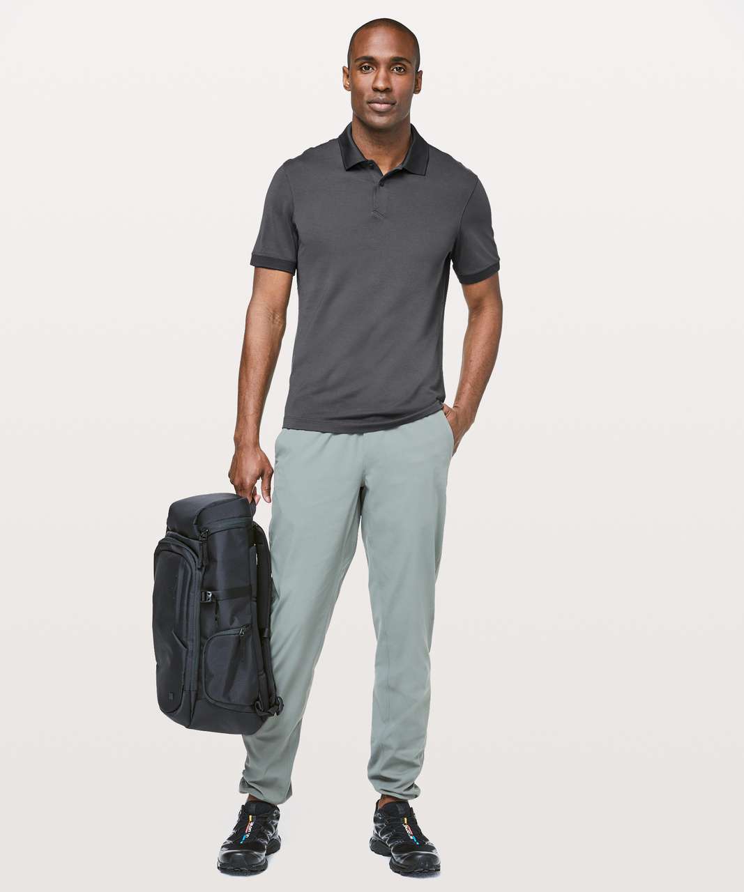 Lululemon Tech Pique Polo - Obsidian (First Release) - lulu fanatics