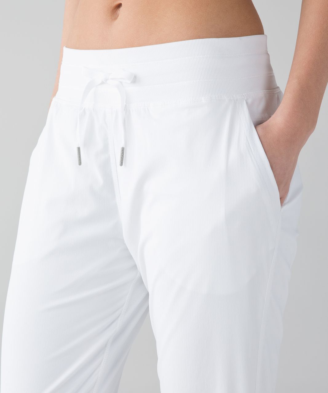 LULULEMON SIZE 2 White Dance Studio Crop Lined Pants Cinched Hem £16.49 -  PicClick UK