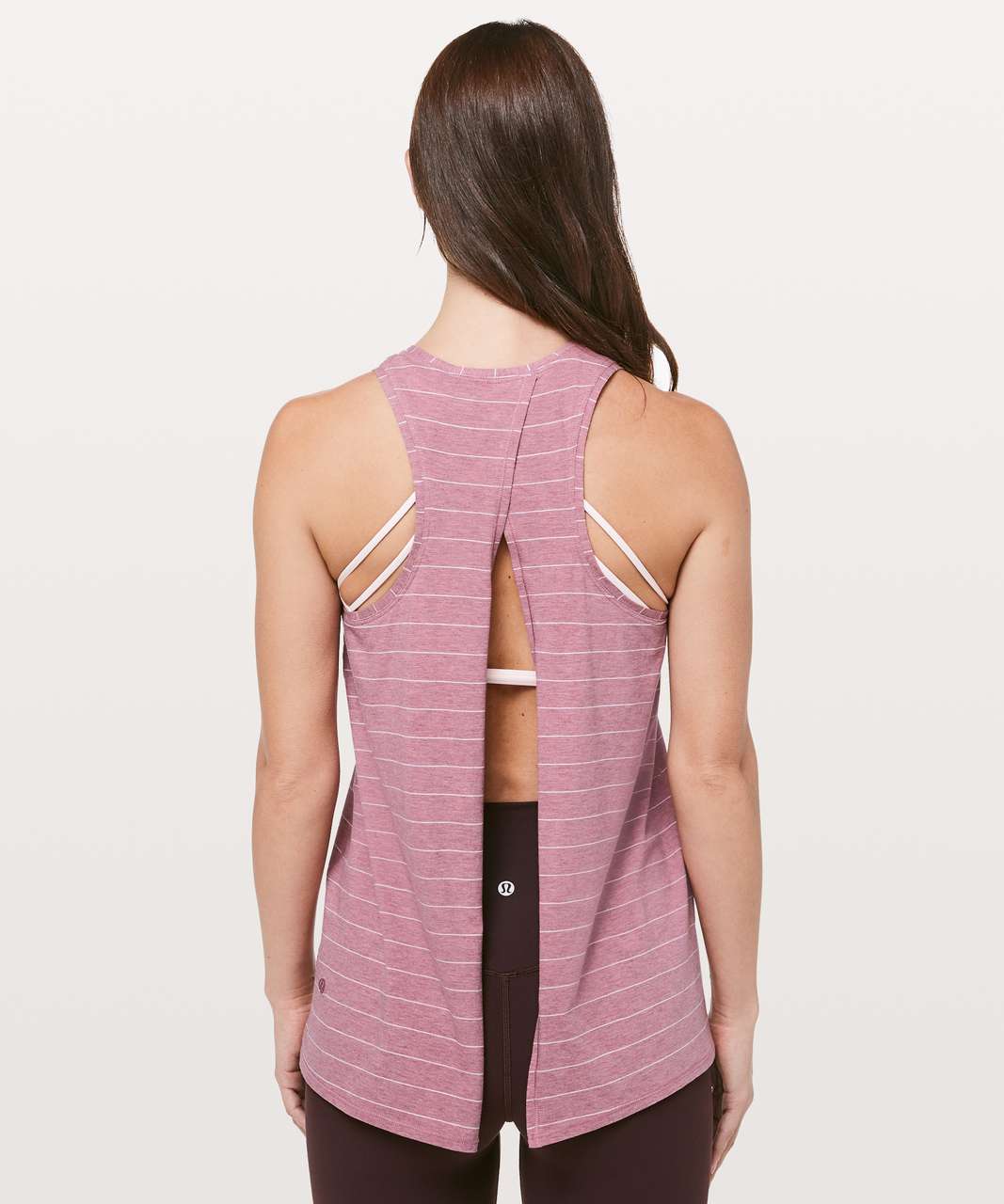 Lululemon All Tied Up Tank - Short Serve Stripe Heathered So Merlot White