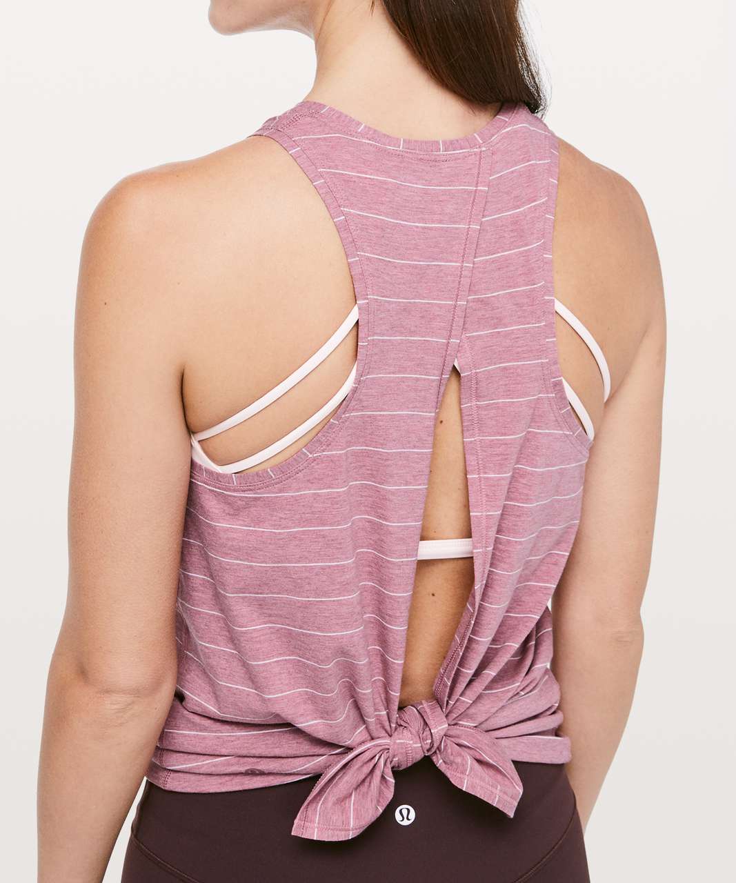 Lululemon All Tied Up Tank - Short Serve Stripe Heathered So Merlot White