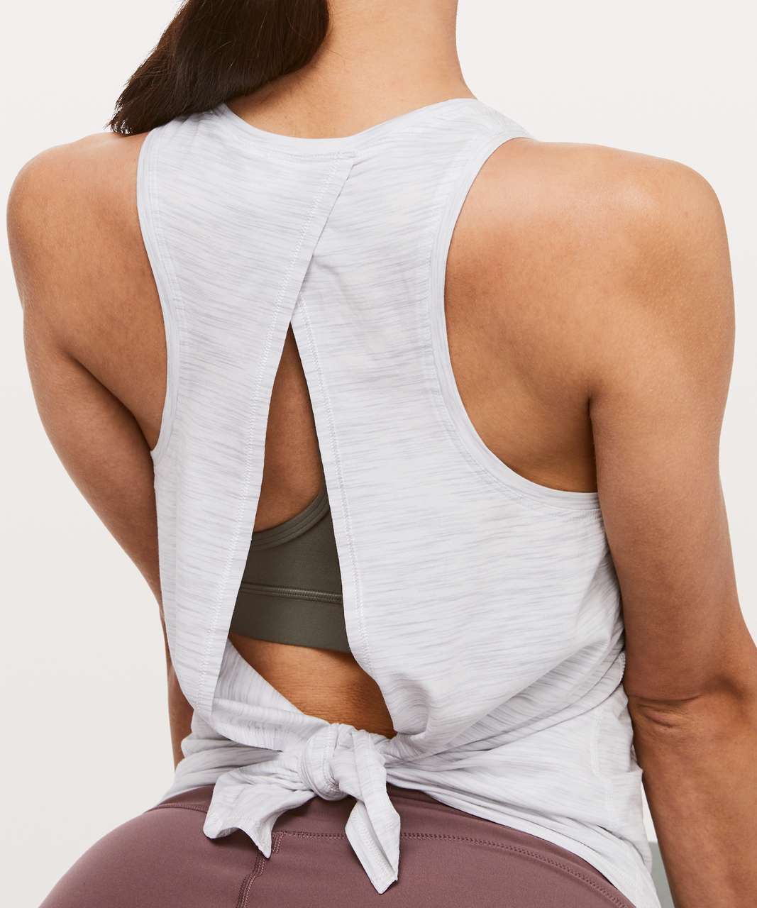 Lululemon All Tied Up Tank - 3 Colour Space Dye Ice Grey Alpine White