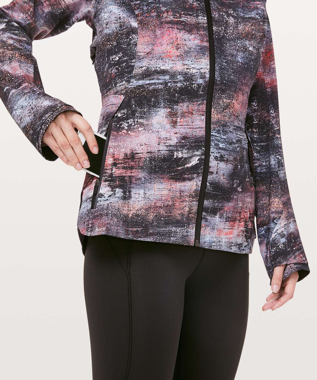 Lululemon The Rain Is Calling Jacket II - Azurite Poppy Coral Multi