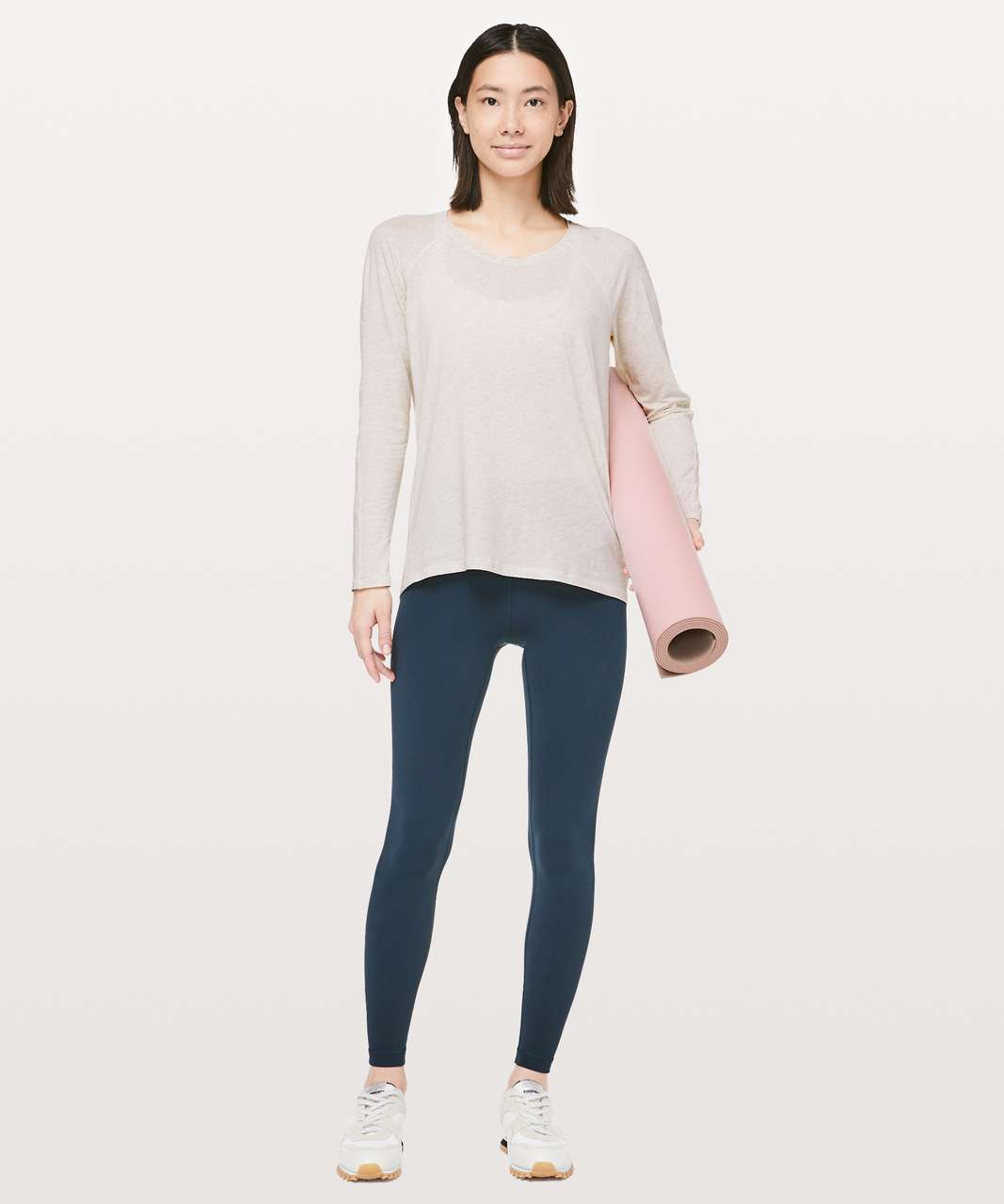 Lululemon Emerald Long Sleeve - Heathered Medium Grey - lulu fanatics