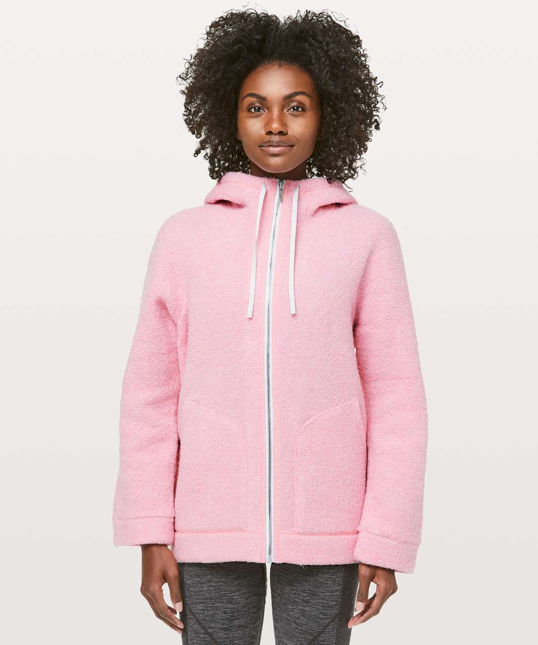 Lululemon So Sherpa Hooded Jacket - Heathered Pink Haze - lulu fanatics