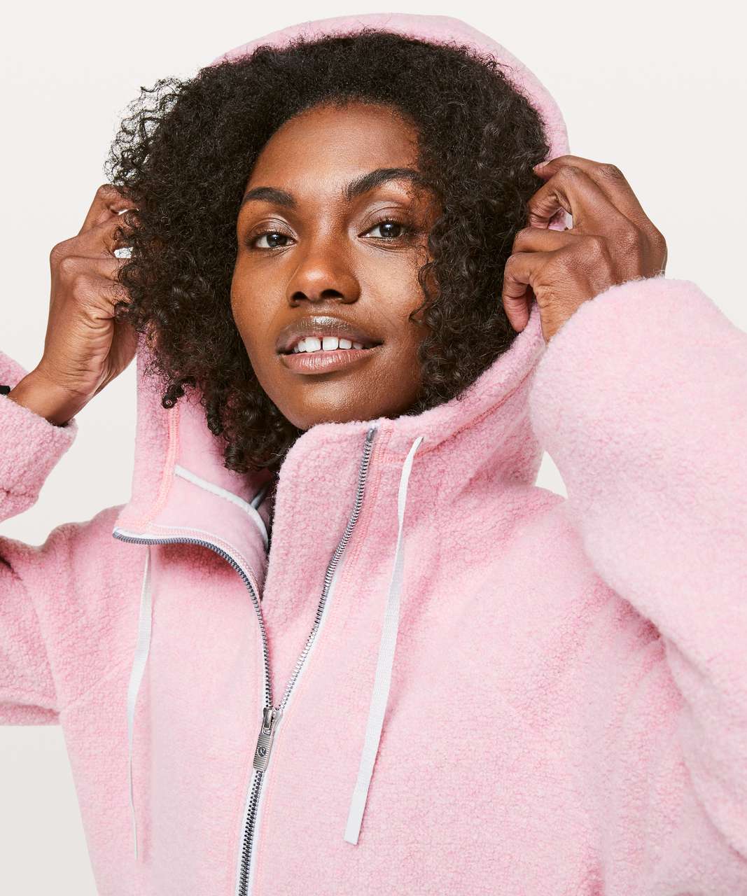 Lululemon So Sherpa Hooded Jacket - Heathered Pink Haze - lulu fanatics