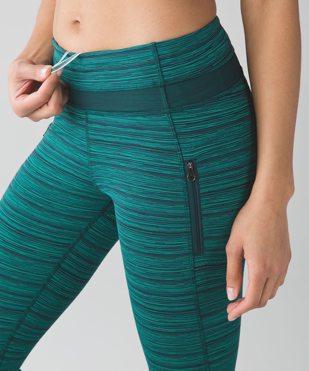 Lululemon Inspire Tight II (Mesh) - Cyber Jungle Hero Blue / Deep Green