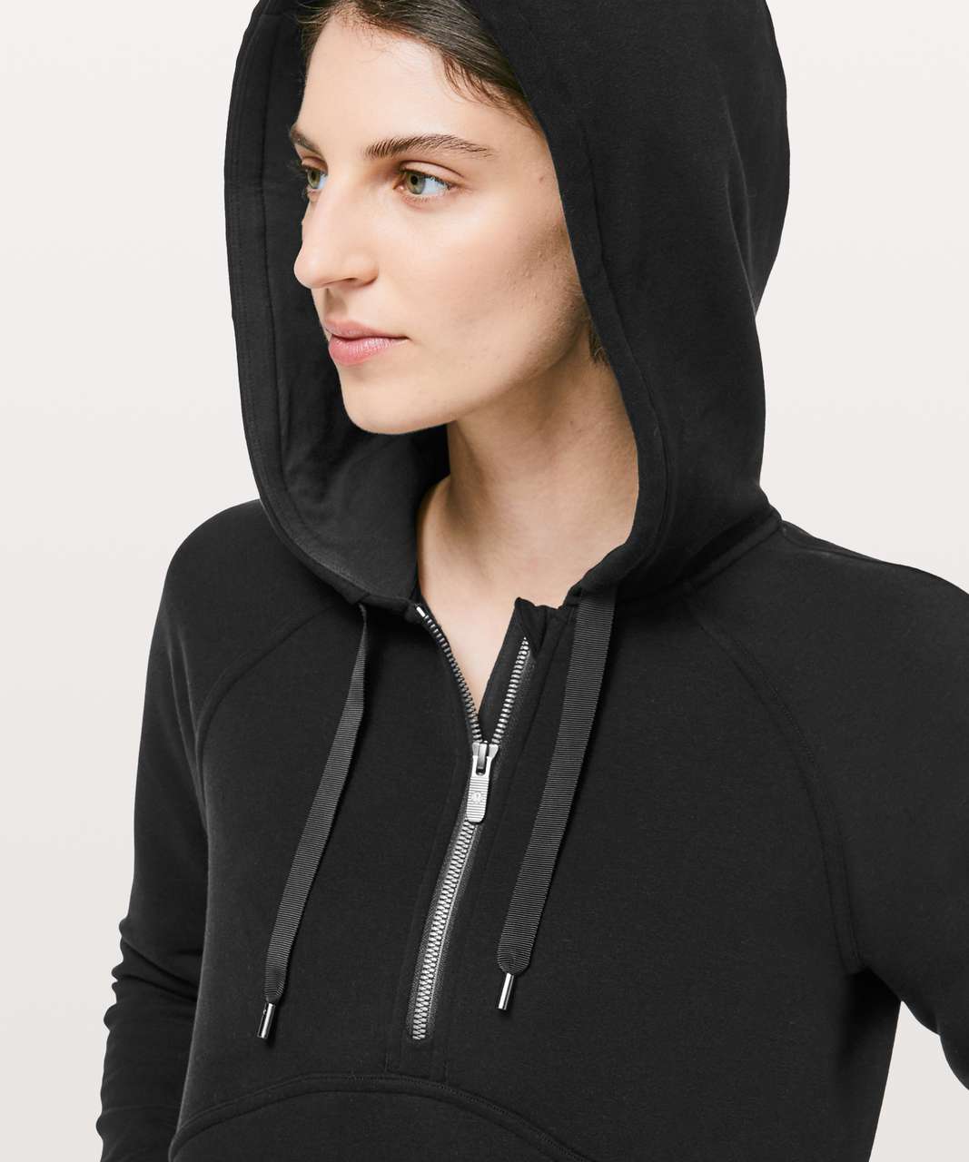 Lululemon Catch A Moment Zip Hoodie - Heathered Core Black - lulu fanatics